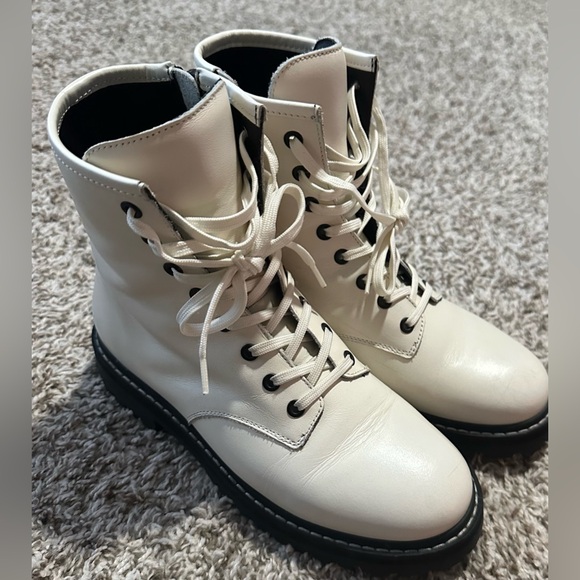 Thursday Boot Company White Lace-Up Combat Boots - Picture 8 of 9